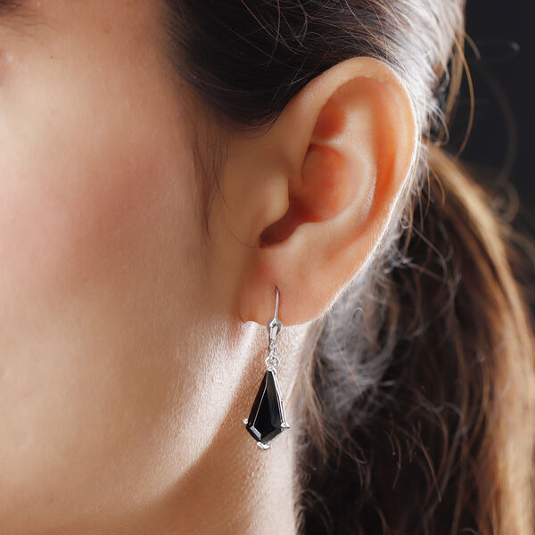 Elite Shungit Ohrh&auml;nger 925 Silber platiniert ca. 3,50 ct&nbsp; image number 3