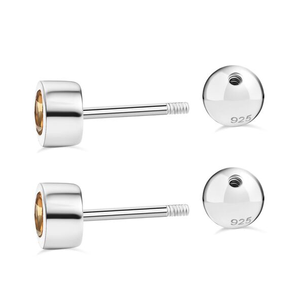 Citrin Ohrringe, 925 Silber rhodiniert - 0,57 ct. image number 4