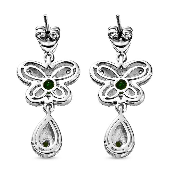 Nat&uuml;rlicher Chromdiopsid Ohrringe, 925 Silber platiniert ca. 2.22 ct image number 5