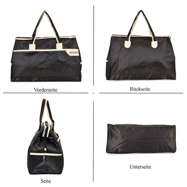 Elegante Nylon-Reisetasche mit Großem Stauraum, Größe: 48 x 22 x 29 cm, Grau image number 4