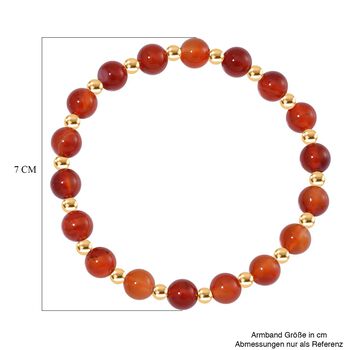 Roter Achat Armband ca. Flexibles cm Standard gelb vergoldet ca. 60.00 ct