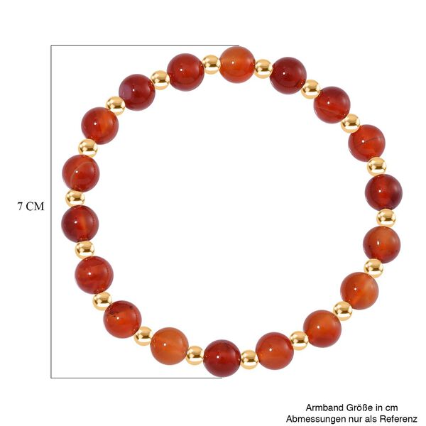 Roter Achat Armband ca. Flexibles cm Standard gelb vergoldet ca. 60.00 ct image number 4