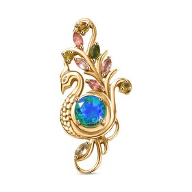 Pfau Quarz Triplett und Multi-Turmalin Anhänger - 2,08 ct.