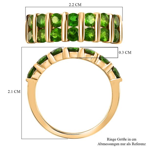 Nat&uuml;rlicher Chromdiopsid Ring 925 Silber vergoldet  ca. 1,97 ct image number 7