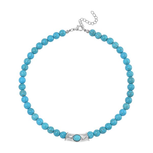 Blaue Howlit Halskette ca. 45 cm ca. 330.00 ct image number 3