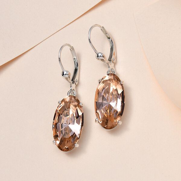 Vintage Rose Kristall Ohrringe,, 925 Silber image number 2