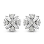 Diamant zertifiziert I2-I3/G-H Cluster Ohrstecker 375 Weißgold 0.50 ct