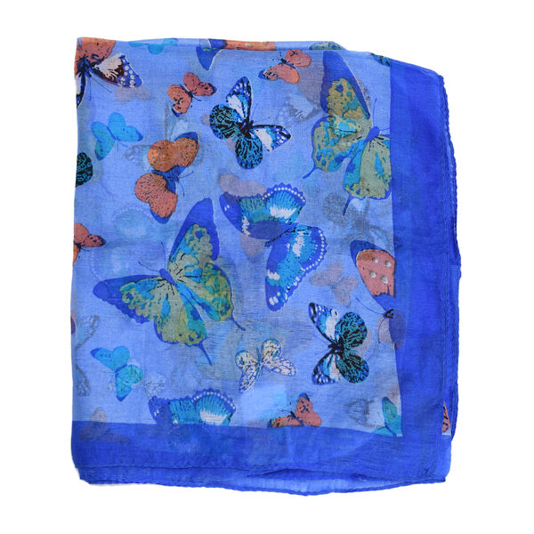 Bedruckter 100% Satin-Seidenschal, 48x160cm, lila image number 5