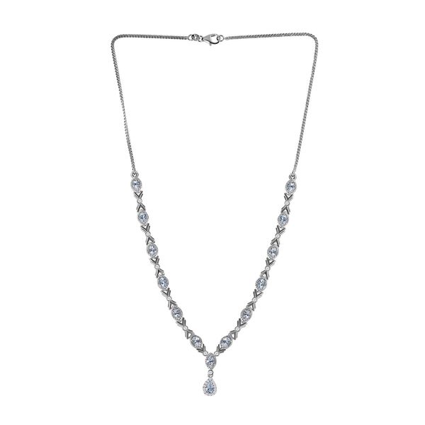 Espirito Santo Aquamarin und Zirkon Collier, ca. 45 cm, ca. 4.90 ct image number 4