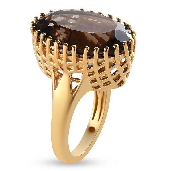 Rauchquarz-Ring, 925 Silber vergoldet  ca. 16,22 ct image number 5