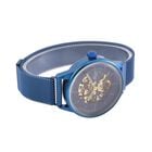GENOA Automatik-Uhr: Blau Ausgehöhltes Sonnenstrahl-Zifferblatt und Edelstahlarmband, 10.25 cm image number 4