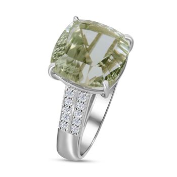 Prasiolith und Zirkon Cocktail Ring - 9,17 ct.