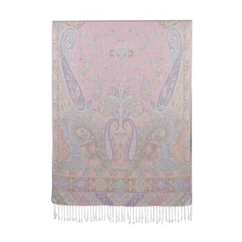 Schal mit Paisley-Muster und Fransen, 70x180cm, Cremewei&szlig;