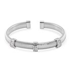 Weißer Kristall Armband, flexibel, Reiner Edelstahl