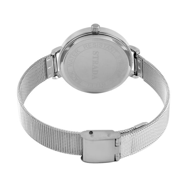 STRADA - Japanisches Uhrwerk, Wei&szlig;er Kristall, 8.5 cm 316L Edelstahl, goldfarben image number 5