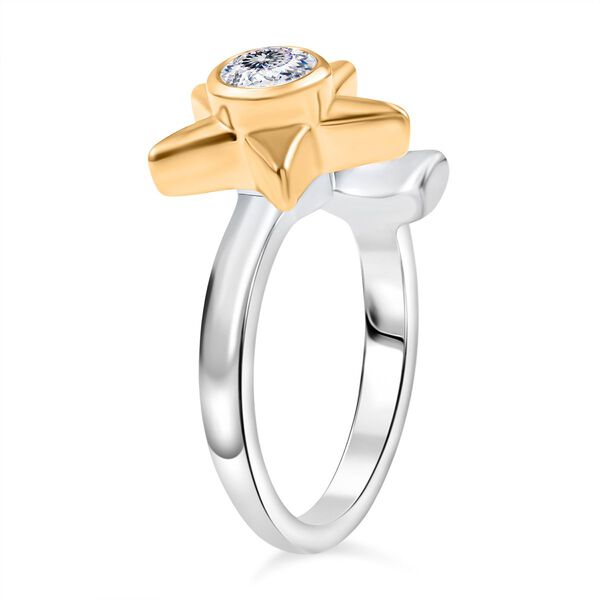 D'Joy Moissanit Ring, 925 Silber vergoldet und platiniert - 0,49 ct. image number 5