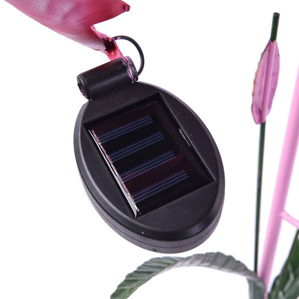 Garten Flamingo Vogeltr&auml;nke mit Solarleuchten, Gr&ouml;&szlig;e: 53x22x79, Mehrfarbig image number 4