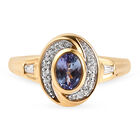 Tansanit und Zirkon-Ring, 925 Silber vergoldet  ca. 0,68 ct image number 0