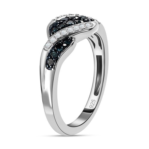 Blauer und wei&szlig;er Diamant-Ring - 0,33 ct. image number 4