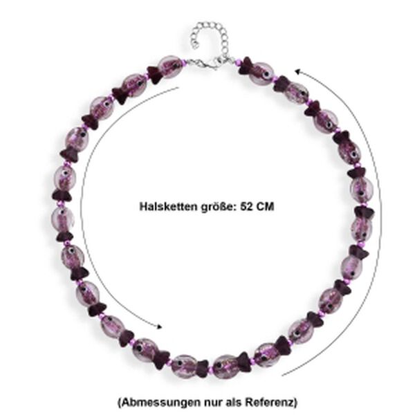 Lila 52cm Halskette im Murano-Stil image number 6