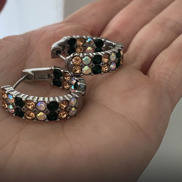 Mehrfarbige Kristall-Ohrringe - 10 ct. image number 6