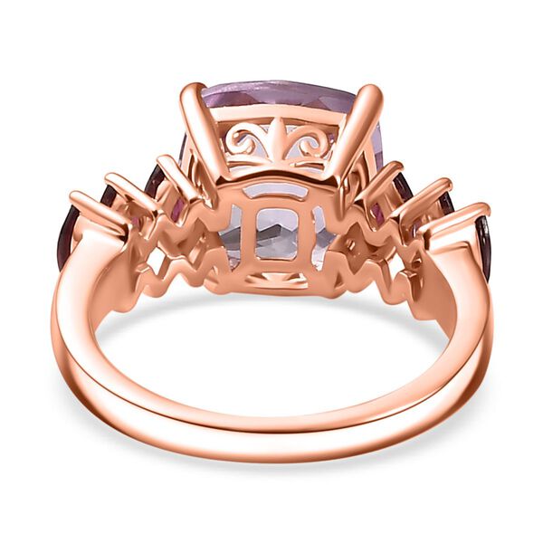 Rose De France Amethyst, Nat&uuml;rlicher Rhodolith Granat Ring, 925 Silber 750 Ros&eacute;gold Vermeil (Gr&ouml;&szlig;e 21.00) ca. 5.37 ct image number 6