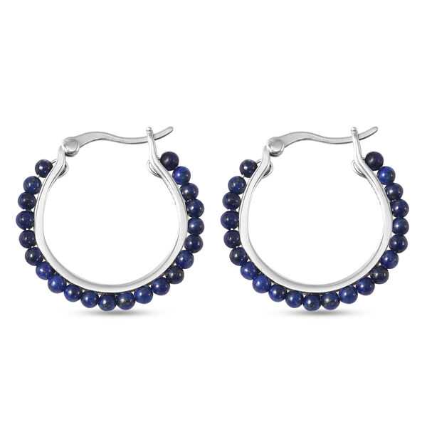 Lapislazuli-Creolen, Edelstahl ca. 2,40 ct image number 4