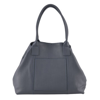 "lifestyle-Color:Blue size/Profile: Genuine Leather tote bag :wall(exterior);Genuine Leather. Lining(interior):polyester   Pockets(exterior):zipped-2,pocket-1 Pockets(interior):Zipped-2,slip-2 Measurement:38*17*30cm"