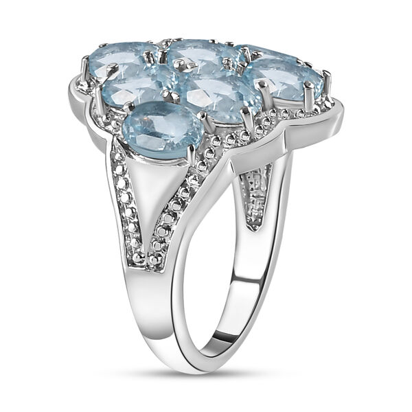 Himmelblauer Topas-Ring, (Gr&ouml;&szlig;e 19.00) Edelstahl, ca. 5,08 ct image number 5