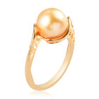 Royal Bali Kollektion - Südsee Goldene Perle Bypass Ring 925 Silber Gelbgold Vermeil (Größe 17.00) image number 3