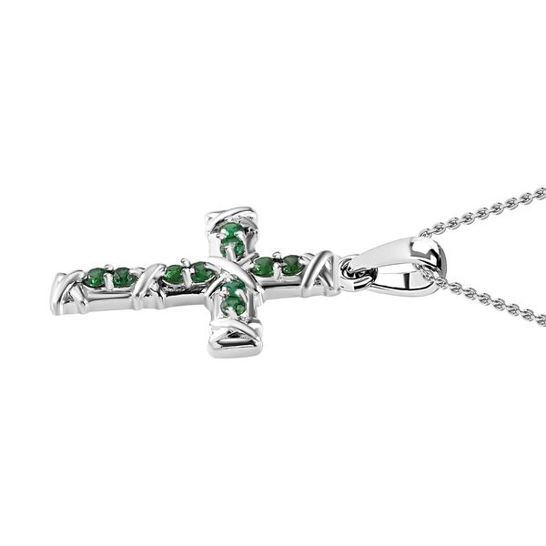 XOXO gr&uuml;ner kubischer Zirkonia-Keruz-Anh&auml;nger mit 50cm Kette - 0,2 ct. image number 4