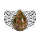 Unakite Ring, Silberton, (Größe 18.00) ca. 6.78 ct