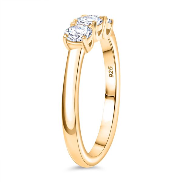 Moissanit Schmuckset, 925 Silber 750 Gelbgold Vermeil - 1,44 ct. image number 4