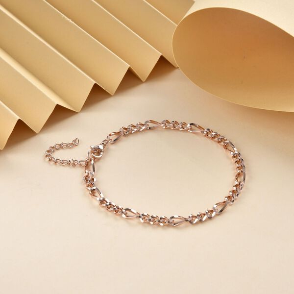 Figaro-Armband, ca. 19 cm, Edelstahl, roséfarben image number 2