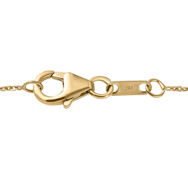 AAA Turkizit und wei&szlig;er Zirkon-Anh&auml;nger mit Kette, 925 Silber Gelbgold Vermeil ca. 1.17 ct image number 6