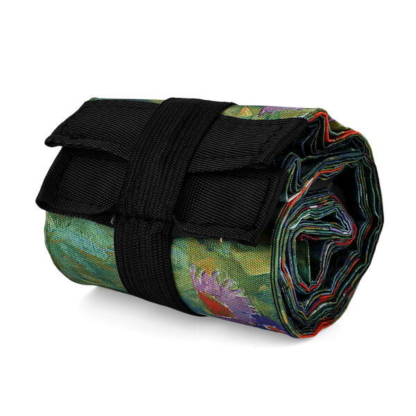 Faltbare Einkaufstasche mit Rei&szlig;verschlussfach 50 x 70 cm Gr&uuml;n Blumenmuster image number 6