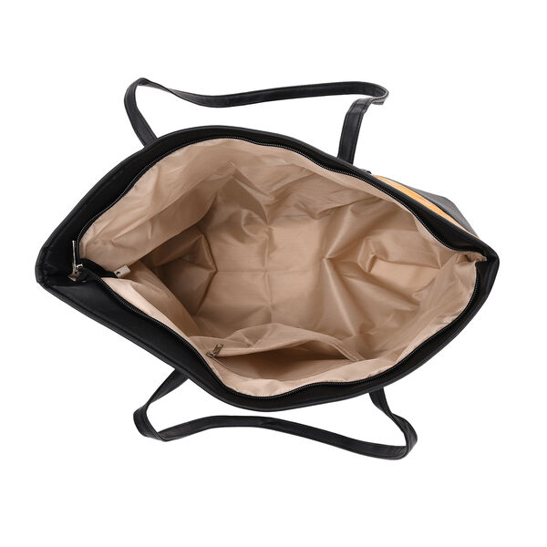 Gro&szlig;e Tragetasche mit Libellenmuster, 48&times;29&times;14 cm, Gelb image number 4