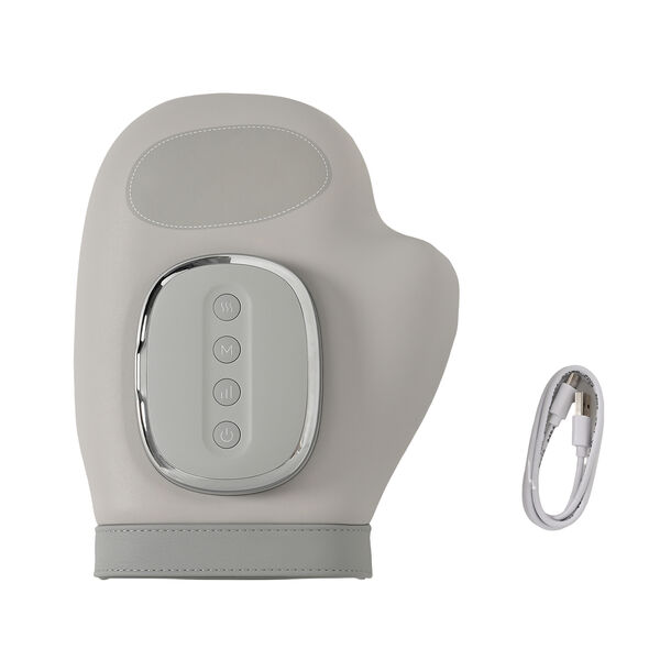 Elektrisches Knie-Massagegerät mit Heißkompressen - 3 Vibrationsmodi, 3 Heizstufen, 25 x 15  x 14 cm, Weiß