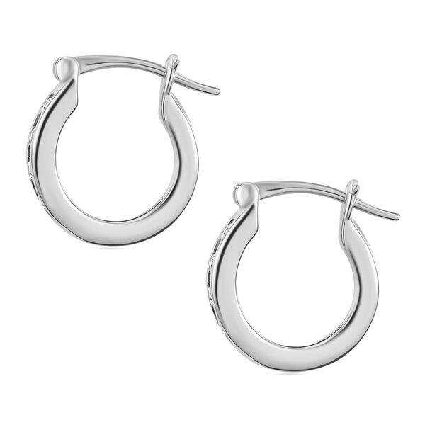 J Francis gefertigt mit SWAROVSKI- Wei&szlig;e Swarovski Kristall-Ohrringe, 925 Silber platiniert image number 5