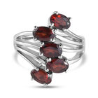 Roter Granat bypass Ring Edelstahl (Gr&ouml;&szlig;e 16.00) ca. 2,88 ct