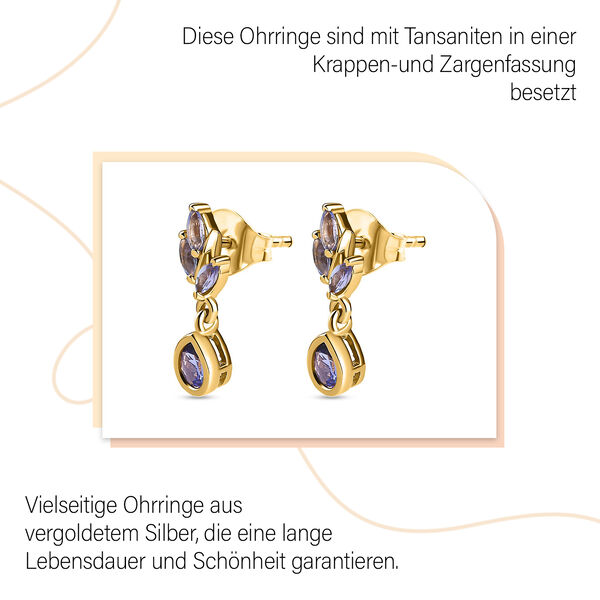 Floral Drop Tansanit Ohrringe - 1,02 ct. image number 8