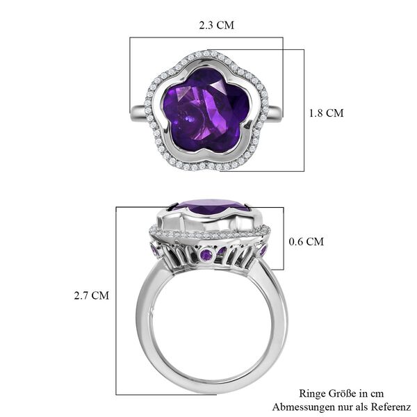 GP Italian Garden Kollektion - Lusaka Amethyst, Zirkon und Kanchanaburi blauer Saphir Ring - 7,16 ct. image number 7