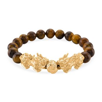 Tigerauge Armband, flexibel, vergoldet ca. 150,00 ct.