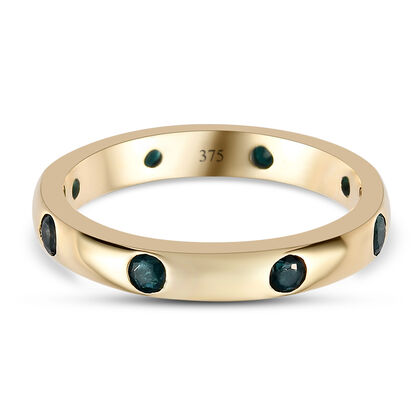 Blaugrüner Grandidierit Band-Ring, 375 Gelbgold (Größe 19.00) ca. 0,60 ct