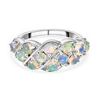 Natürlicher, äthiopischer Opal-Ring, 925 Silber platiniert  ca. 1,16 ct image number 0