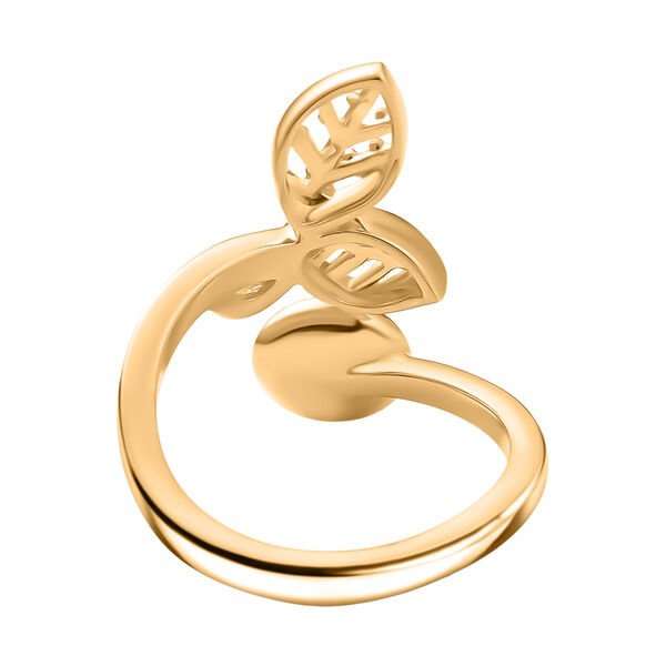 3er Set - Süßwasser Perle (6-8 mm) Anhänger, Ring und Ohrringe, (Größe 18.00), goldfarben image number 6