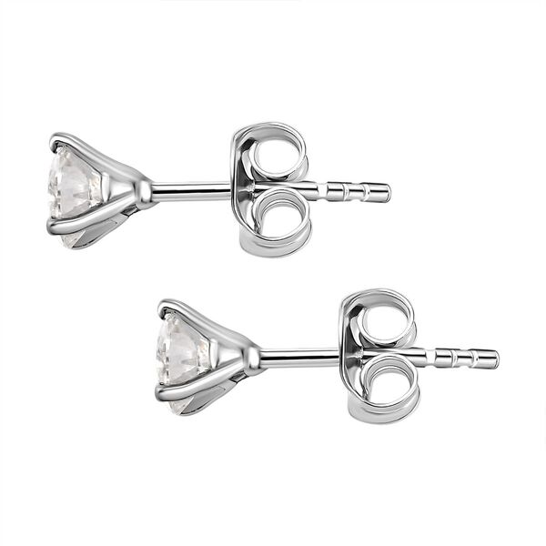 88 Facetten Moissanit Ohrringe, 925 Silber platiniert ca. 0,87 ct image number 4