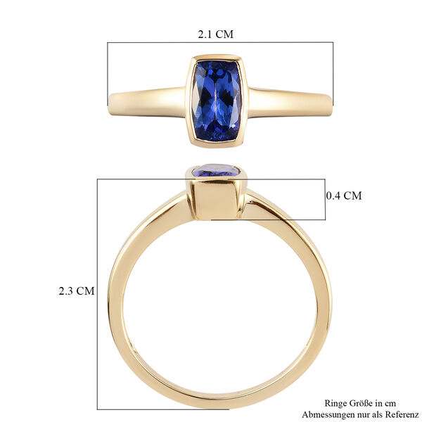 AA Tansanit Solit&auml;r-Ring, 375 Gelbgold  ca. 1,16 ct image number 7