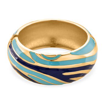 Emaille-Armreif im Wellen-Design, ca. 18 cm, Blau