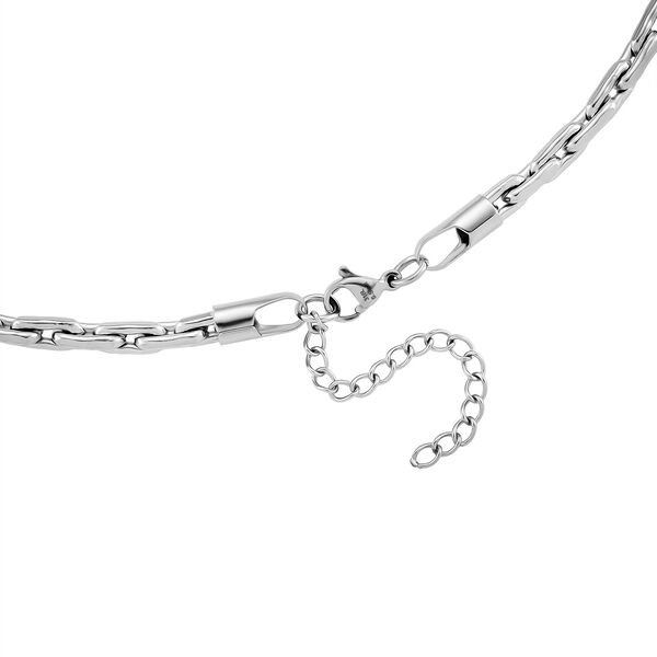 2er-Set Halsketten, Edelstahl, silberfarben, Gliederkette und Schlangenketten-Optik, ca. 50 + 5 cm image number 5